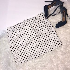 J. Crew Polka Dot Mini Skirt White Blue Size 4